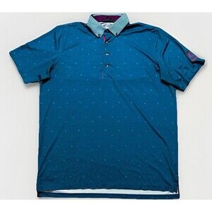Greyson Golf Polo Shirt Spirit of Lanai Print Size Large Sea Turtle Green Mens